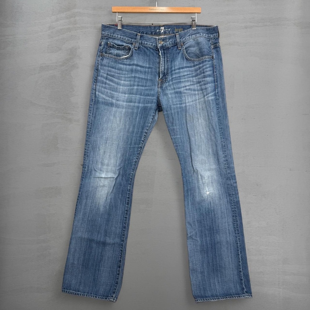 7 For All Mankind Brett Jeans Blue Bootcut Medium Wash Denim 36
